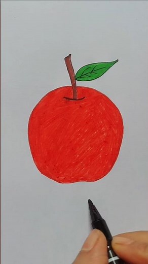 How to Draw a Perfect Apple | Easy Drawing for Beginners #shorts