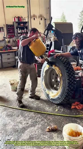 Reifenreparatur mit Werkzeugen