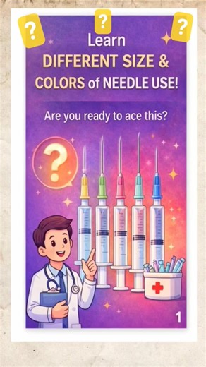 Do You Know What Each Needle Color Means? 🤔Most Students Confuse Needle Sizes ❌ #marginofvitals