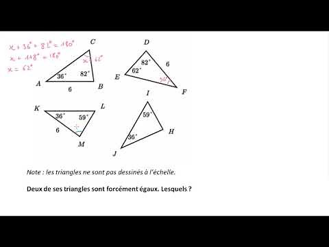 Calculer des mesures d'angles pour déterminer si des figures sont égales