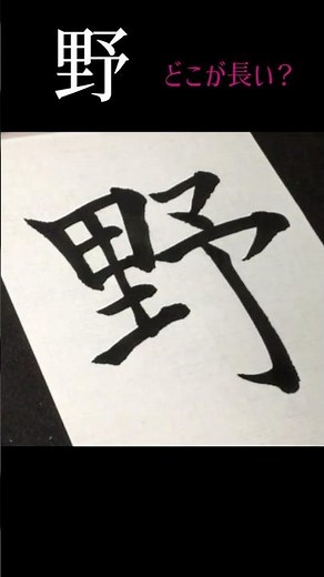 【野】長く書くのはどこ？ #書道 #美文字 #出