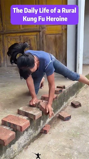 The training routine of a rural kung fu heroine #kungfu