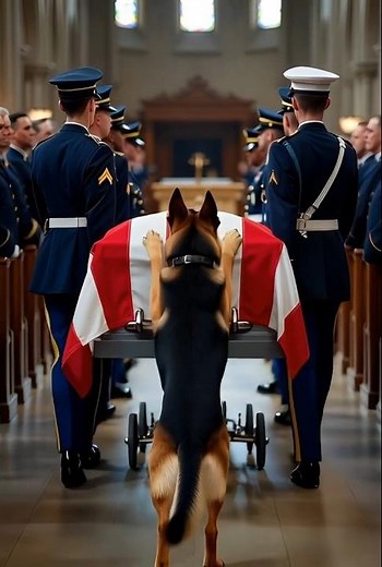 Loyal Dog Runs to Fallen Soldier’s Casket – Heartbreaking Final Goodbye