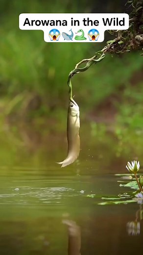 🐋🐍Arowana fish in the wild are freshwater predators found in slow-moving rivers, lakes, and swamps across parts of Asia, South America, Africa, and Australia. They are known for their large size, metallic scales, and their ability to jump out of the water to catch prey like insects, fish, and small vertebrates. In their natural habitats, they prefer areas with dense vegetation and often inhabit blackwater or whitewater floodplains, with males typically mouth-brooding their eggs and young.#aqua