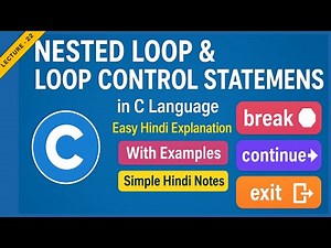 CP 22 : Nested Loop & Loop Control Statements in C | for, while, break, continue, exit 💻✨
