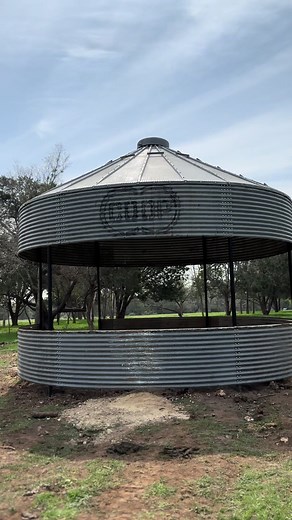 American grain bins turned Texas Hill Country Binzebo! #construction #binzebo #grain #crew #farm #homestead #equitment #grainbin #forman