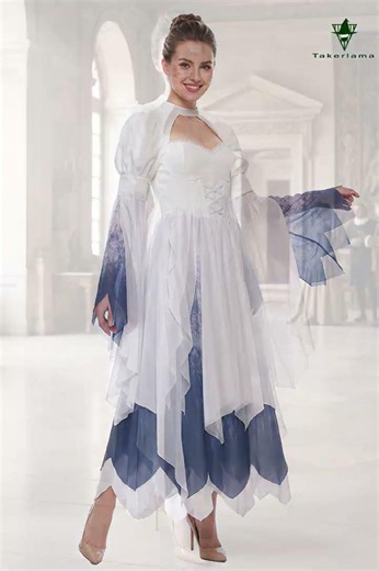 #Takerlama The Bride Ida Ghost Bride Cosplay | Takerlama White Halloween Dress