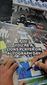 No rush on signing these ✍️ | #DetroitLions #NFL #OnePride #pov