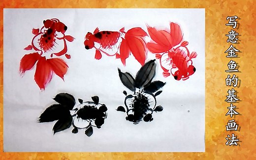 国画金鱼的基本画法 绘画入门 写意技法
