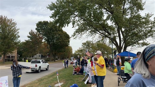 Protesters wave to passing cars in solidarity. | Storm Lake Times Pilot