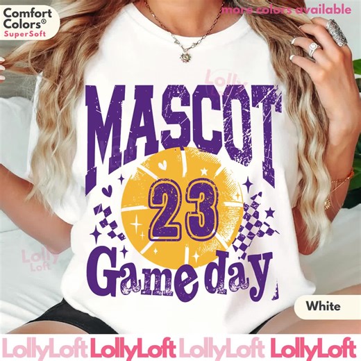 Custom Mascot Basketball Shirt, Comfort Colors® Name and Number Gameday Shirt - Etsy