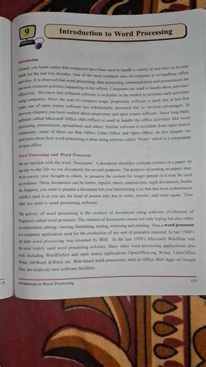 Computer studies||standard 9||Gujarat Board ||Chapter 9 {Introduction to word processing}