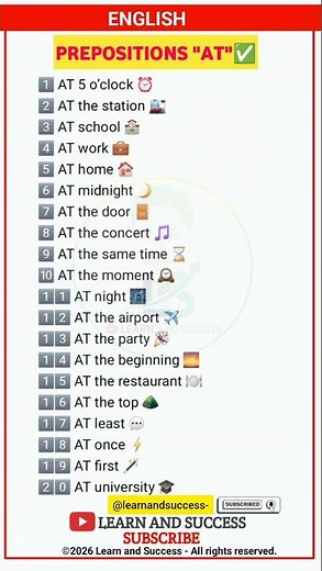 Prepositions Made Easy: When to use AT? 🕰️