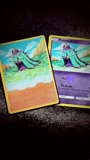 Pokémon making basic cards into full arts. (Mareanie) #pokemon #art #pokemoncards