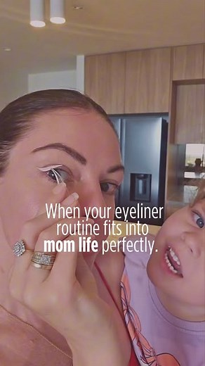 TheGuideliner | for those who gave up on eyeliner on Instagram: "No free hands? No problem. 👶✨ The Guideliner makes perfect eyeliner so effortless, I can do it with my little one in my arms. No more shaky hands, no more re-dos—just flawless wings in seconds."