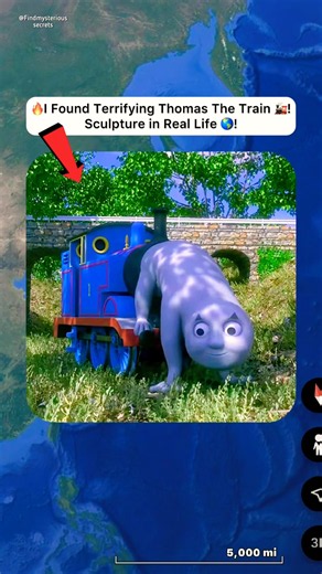 🔥 I Found Terrifying Thomas The Tank Engine 😰 On Google Earth 🌍! #shorts #findmysterioussecrets