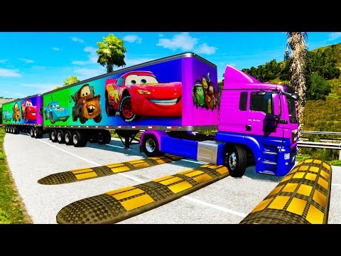 Trucks Cars vs Massive Speed Bumps vs Giant Bulge BeamNG Drive