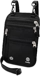 Neck Wallet – Travel Pouch and RFID Blocking Passport Holder for Women and Men, Easy to Conceal Passport Wallet, Slim Travel Wallet to Keep Your Cash, Passport, Cards and Documents Safe (Black)