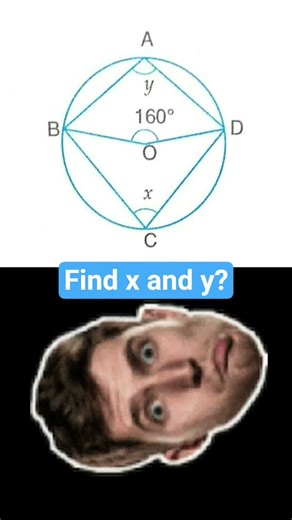 Find x and y from the figure #circle #angles #puzzle #maths #mathproblem #semicircle #tangent
