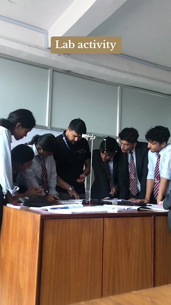 Grade 12 students at Physics Lab🥼 #namasteacademy #britishgrammarschool #fypシ
