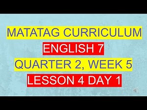 Matatag Curriculum English 7 | Quarter 2 Lesson 4 Week 5 Day 1 | Understanding Purpose in Texts
