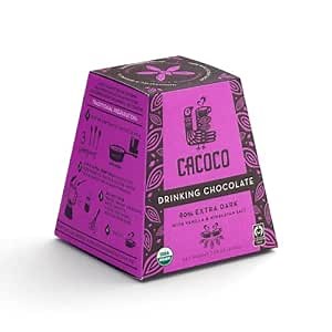 80% Extra Dark Drinking Chocolate - Certified Organic Hot Cacao/Fair Trade Cocoa - by CACOCO (7.05 ounces) …