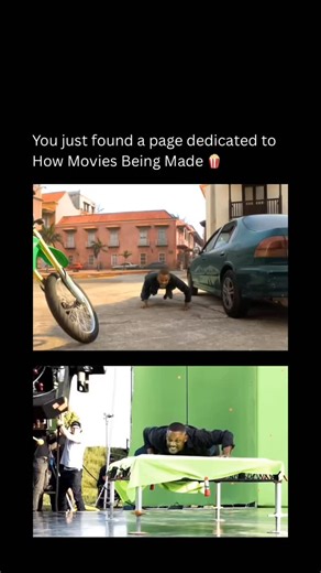 How Movies Being Made | 🤯 🎬: In this intense action scene, the hero appears to be violently thrown from a motorcycle onto the pavement beside a moving car. The... | Instagram