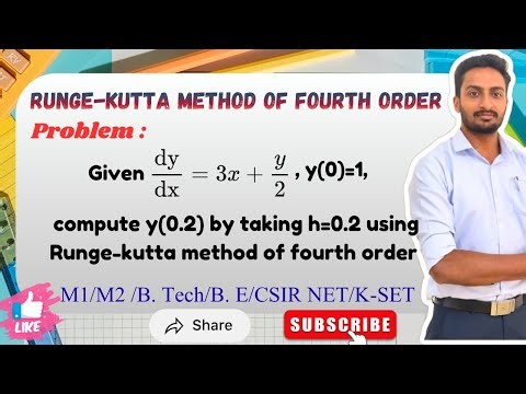 Runge-Kutta Method of 4th Order | dy/dx = 3x + y/2, y(0)=1 | VTU Engineering Maths | SK Academy