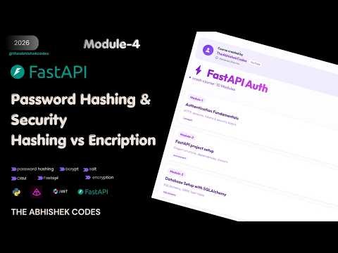 #Module-4 | Password Hashing in FastAPI using Passlib & bcrypt | FastAPI Auth | TheAbhishekCodes