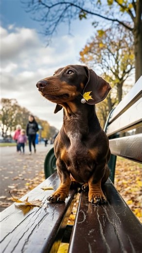 Entitled Dachshund's Bench Perch: Paw Commands Owner