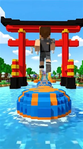 Voxel Water Obstacle | Epic First-Person Challenge! #funny #shorts