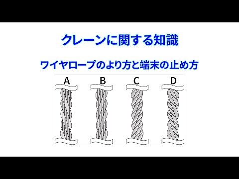 クレーン運転士学科 知識 ワイヤロープのより方と端末の止め方（図有問題の解説）