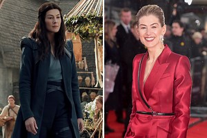 See the Wheel of Time cast in and out of costume, including Rosamund Pike & more