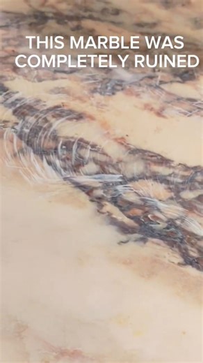 Marble restoration polishing to remove scratches and restore the surface. #marblepolishing