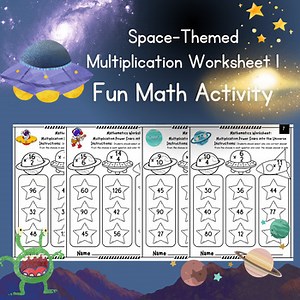 Space-Themed Multiplication Worksheet  Fun Math Activity