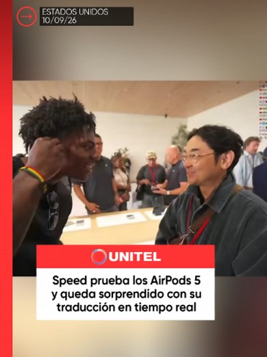 Speed quedó sorprendido al probar la traducción en tiempo real de los AirPods, que convierten una conversación del japonés al inglés en cuestión de segundos y con muy poca demora. 📲 Más información en Unitel.bo #Unitel #Speed #AirPods #Iphone #Traducción