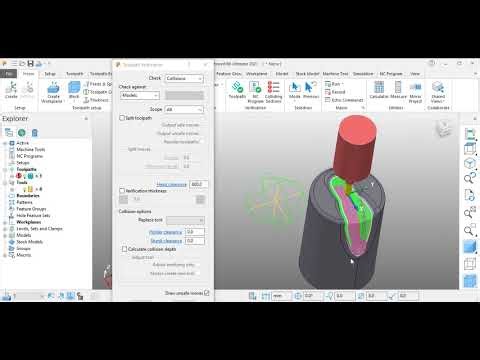 Powermill. Verification toolpaths, edit tools, avoid collision, verify. CNC Machine.