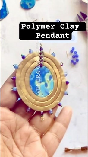 Polymer Clay Pendant With Extruder & Mokumegane