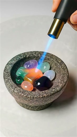 【4K】【ASMR】Melting Gemstones with Blue Fire — The Boiling Symphony of Colors💎🔥