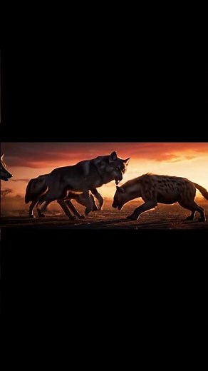 Wolves vs Hyenas – Who Will Dominate the Wild? #animalfight #wolf #hyena