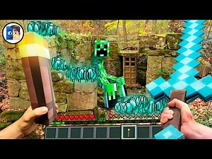 Minecraft in Real Life POV - SECRET CREEPER BASE in Realistic Minecraft RTX 創世神第一人稱真人版