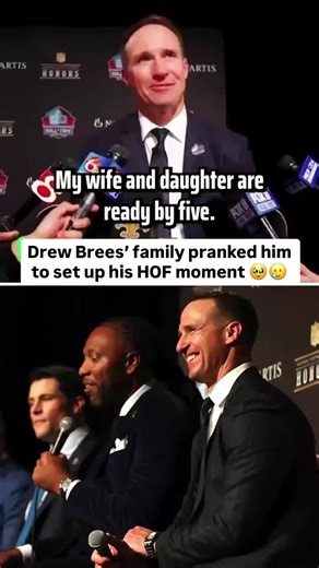 Drew Brees’ family made sure to stall to set up his Hall of Fame moment, delivered by Dan Fouts 🥹 (via farrah_yvette/X) #halloffame #drewbrees #hof #nfl