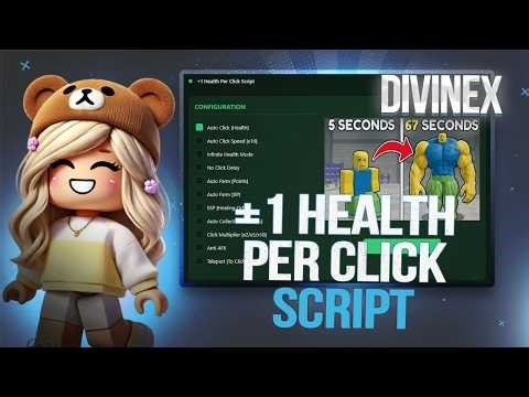 +1 Health Per Click Script ( AUTO TRAIN, TELEPORT, AUTO EGG ) NO KEY! | Roblox Script