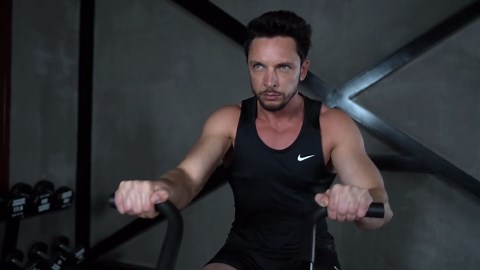 LNOW Commercial Built-in Bluetooth Fan Exercise Bike, Adjustable Air Resistance with Dual-Action Handlebars, Heavy Duty Indoor Cycling Bike for Home Gym Traininning, 350lbs Arm/Leg Cardio Workout