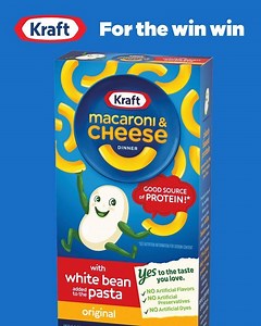 Getting kids to eat their protein doesn’t have to be a struggle. Introducing Kraft Macaroni & Cheese with White Bean added to the pasta – the taste they love, now with White bean added for a good source of protein. | Kraft Mac & Cheese