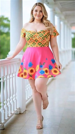 Vibrant Pink Floral Off Shoulder Dress 2026 | Curvy Summer Look 🔥 #shorts #PlusSizeFashion2026