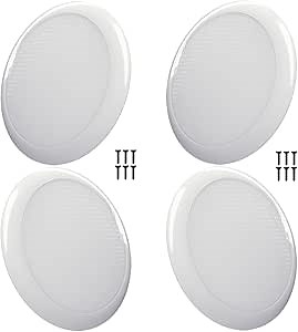 【Low Light Loss】 4 Pack -7" 10W 12V-24V LED Ceiling Lights Fixture Interior LED Dome Car Light Kit for RV Trailer Caravan Marine Boats Kitchen Roof Cabinet Cabin, Bright White 5500-6500K