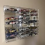 Juexica Clear Acrylic Toy Car Display Case 1: 32 Scale Diecast Display Box Wall Mounted Shelf for Storage Toy Car Mini Model Race(18 Grids)