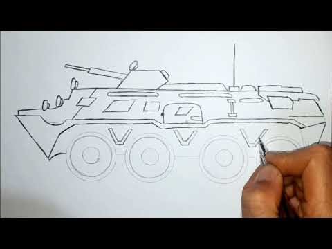 How to draw a BTR armored vehicle step by step ✏️🪖