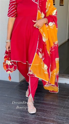 1.9K views · 14 reactions | Stunning Dhoti kurta set, matched with dazzling gota Patti work dupatta. Very chic and girlish . #dhoti #dhotipants #indianfashion #ethnicwear #indianwear #punjabisongs #punjabiboutique #indianclothes #truganina #tarneit #melbourne #canada #sydney #canberra # | DreamDresser Boutique | Facebook